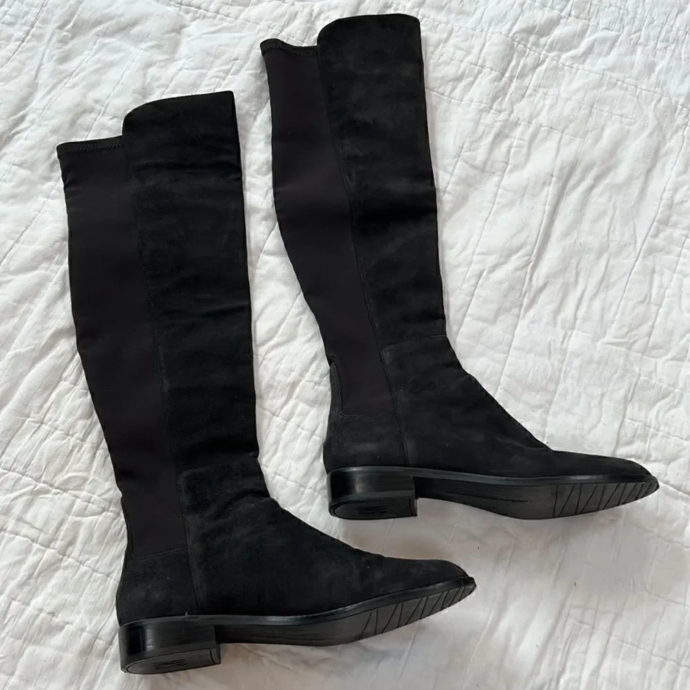 Stuart Weitzman Reddy 5050 Suede Over-The-Knee Boots, Black size 6.5 women EUC